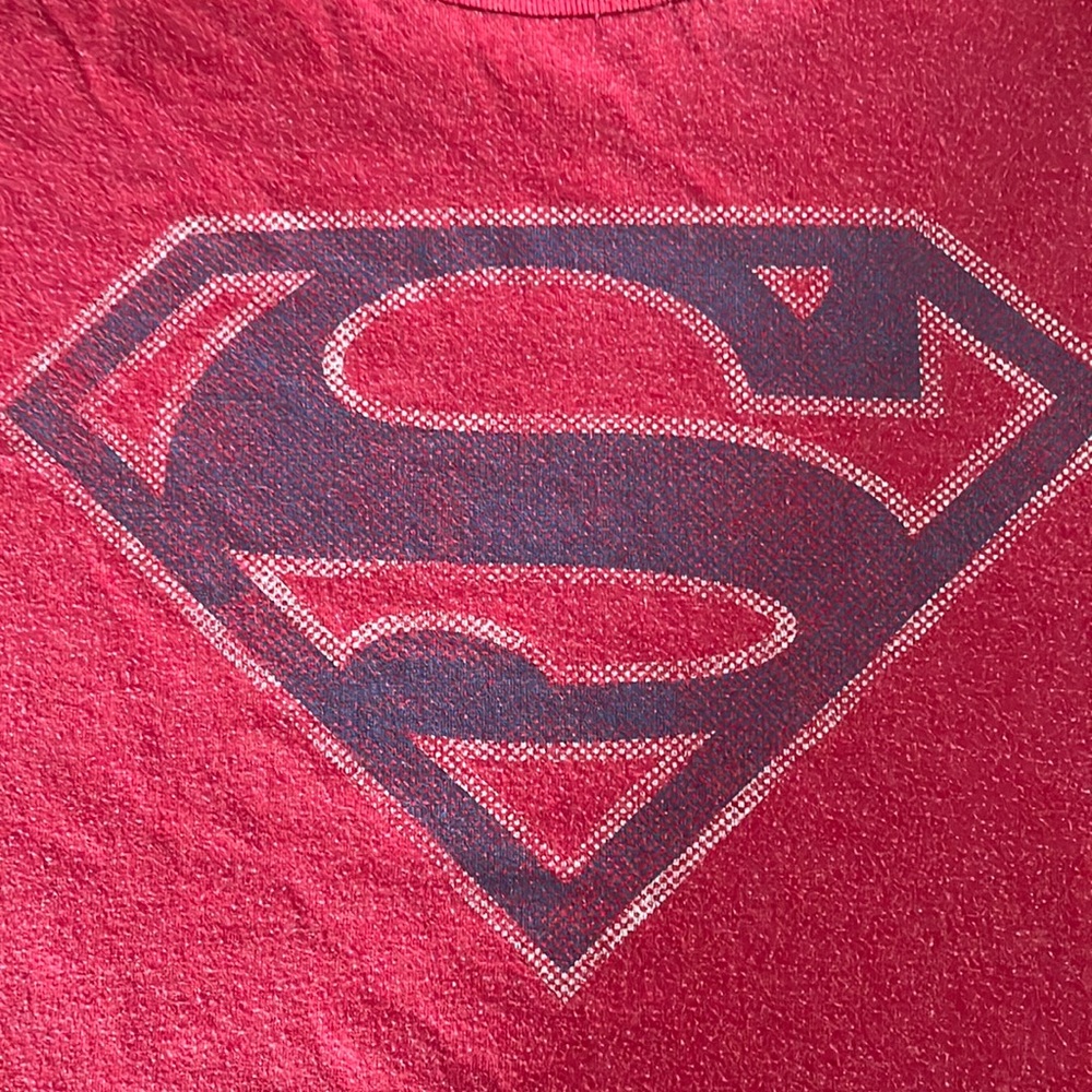 Superman logo t-shirt.